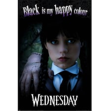 Wednesday Black Is My Happy Colour Poster - Black/Purple - One Size