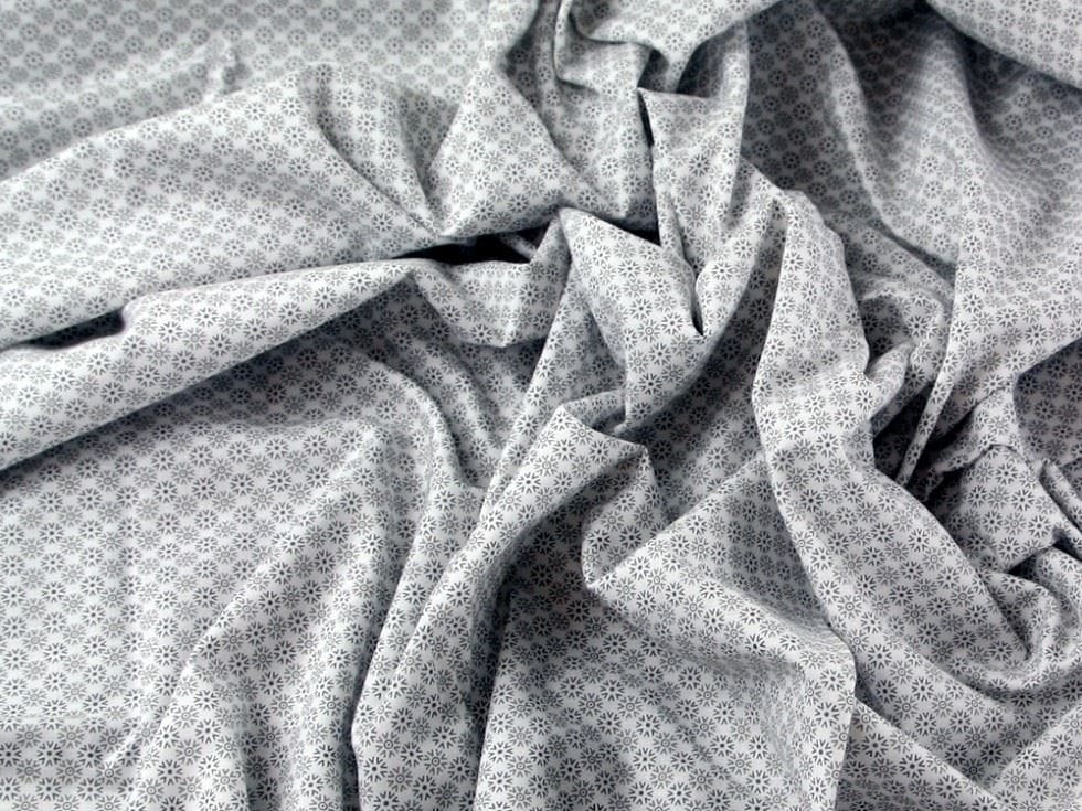John Louden Grey & White 100% Cotton Poplin Dressmaking Fabric, 145cm / 57" Wide - per metre