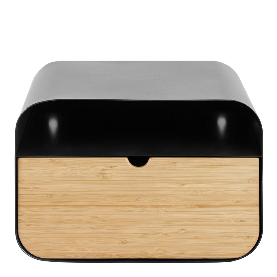 image 1 of Joliet Wallmounted Bedside Table in Black and Bamboo