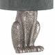 image 2 of Hare Table Lamp with Grey Velvet Shade - Resin - L25 x W25 x H50 cm - Silver Silver
