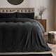 image 7 of OHS Luxury Waffle Textured Fleece Duvet Cover and Pillowcase Bedding Set Cream | King