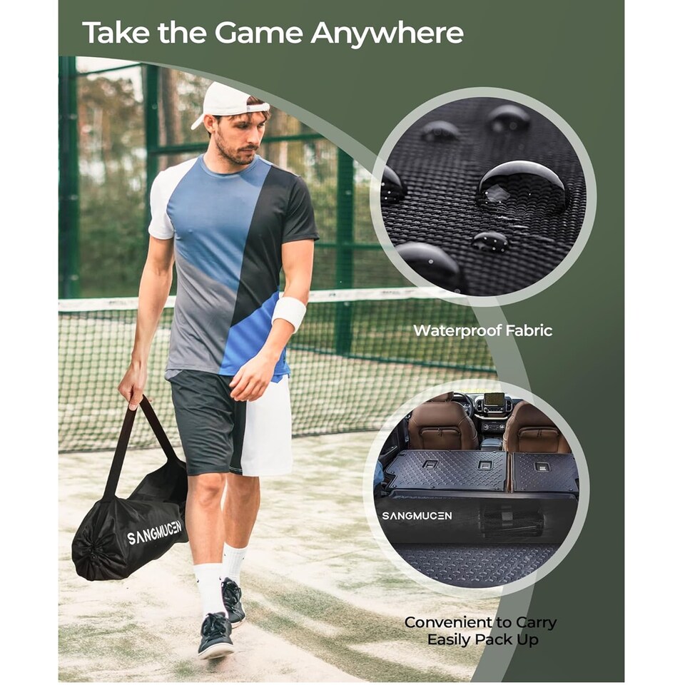 image 1 of Gr8 Home Blue Black 4m Badminton Net Post Set Portable Volleyball Pickleball Tennis