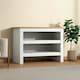 image 3 of Open Shoe Rack - Two-Tier Storage Shelf with Wooden Top White
