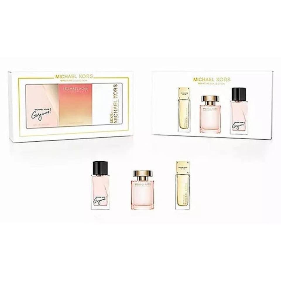 image 1 of Michael Kors Miniatures Gift Set 5ml Gorgeous EDP + 5ml Sexy Amber EDP + 4ml Wonderlust EDP