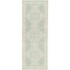 image 1 of KUKOON Pastel Green Distressed Persian Medallion Non Slip Washable Low Pile Runner Rug 60cm x 240cm | Green