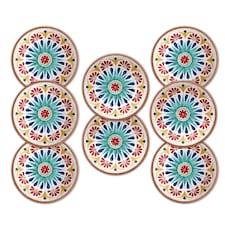 Rio Medallion Melamine Side Plates - Set of 8 | Multi