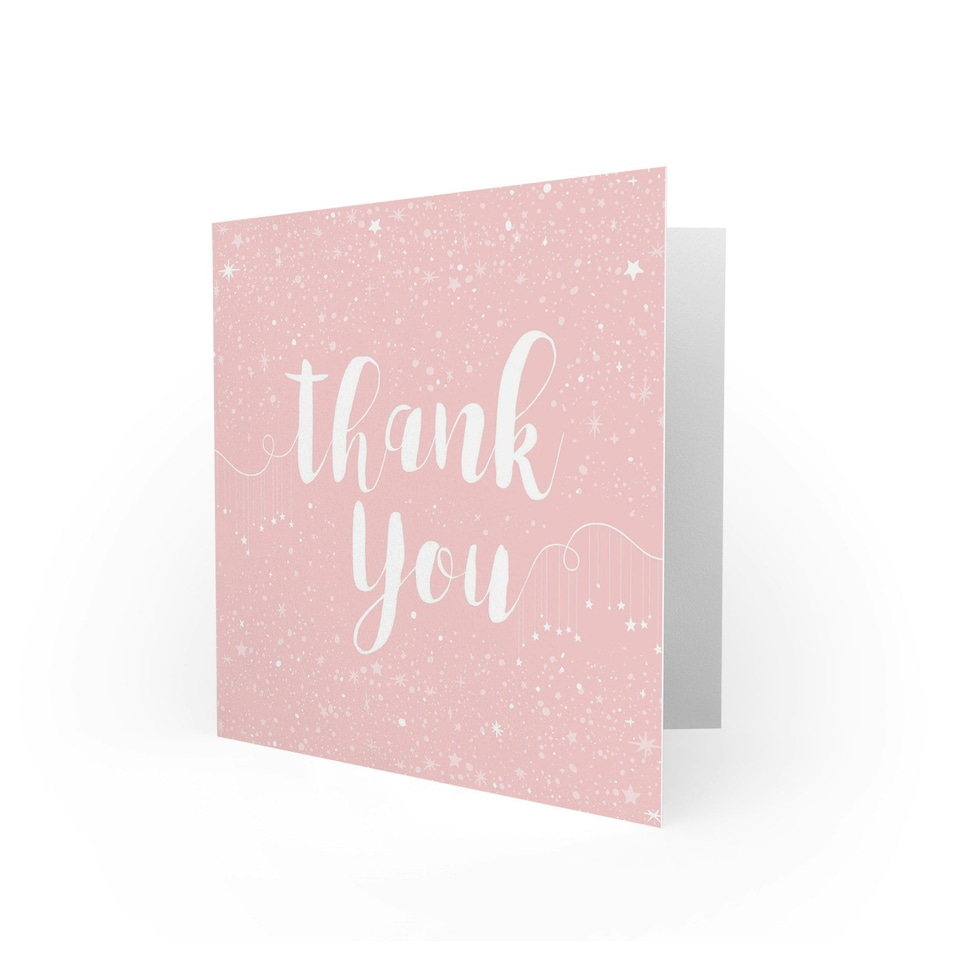 image 1 of Stars Pastel Pink Starry Sky Thank You For Her Card