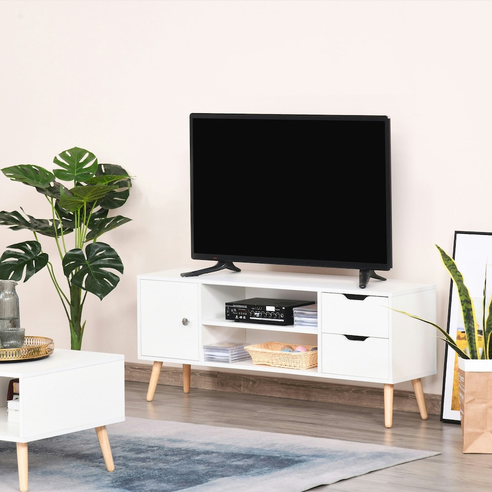 image 1 of HOMCOM Modern TV Stand W/ Storage Shelf Media Console Table Entertainment Center