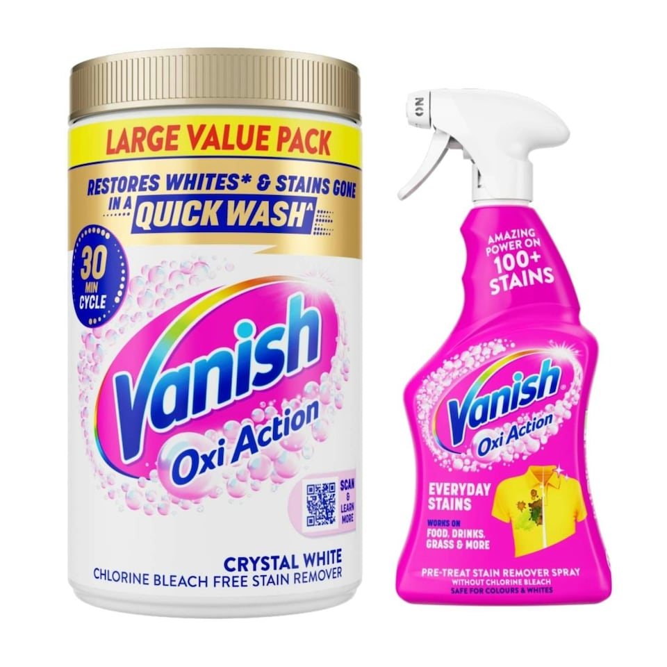 image 1 of Vanish Gold Oxi Stain Remover Powder 1.4kg & Vanish Colour Spray 500ml Fabric Stain Remover For Tough Stains bundle