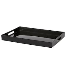 Argon Tableware 3x Serving Trays - 34.5 x 25cm - Rectangular Tray Metallic Decorative Breakfast Tray Melamine Food Tray | Black | Black | One Size | 3