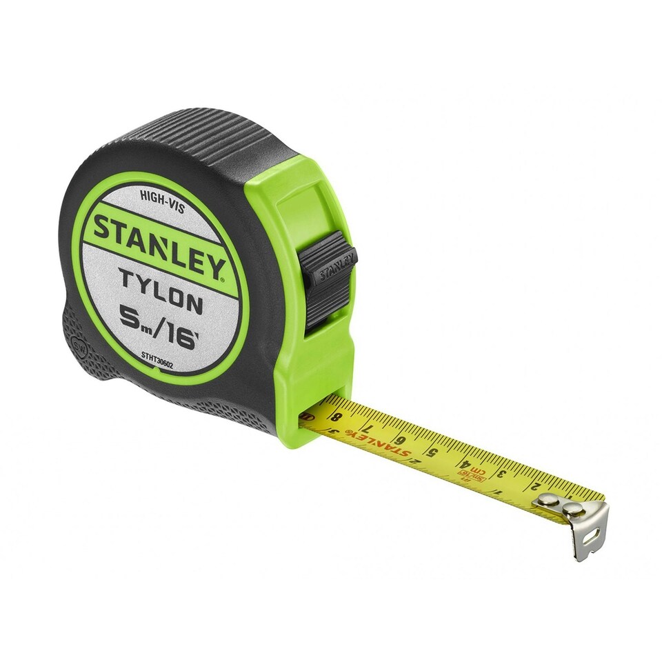 image 1 of Stanley Hand Tools Hi-vis Tylon Tape Measure - Multi Colour - 5m (16ft) (Width 25mm)