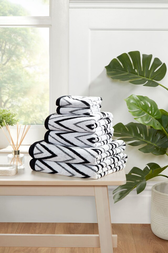 image 1 of Helix Pure Cotton Bath Sheet Towels Set Of 2 | Black | Bath sheet | 2