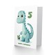 image 2 of Cute Dinosaur Cartoon Age 5 Year Old Girl Child Kids 5th Birthday Card