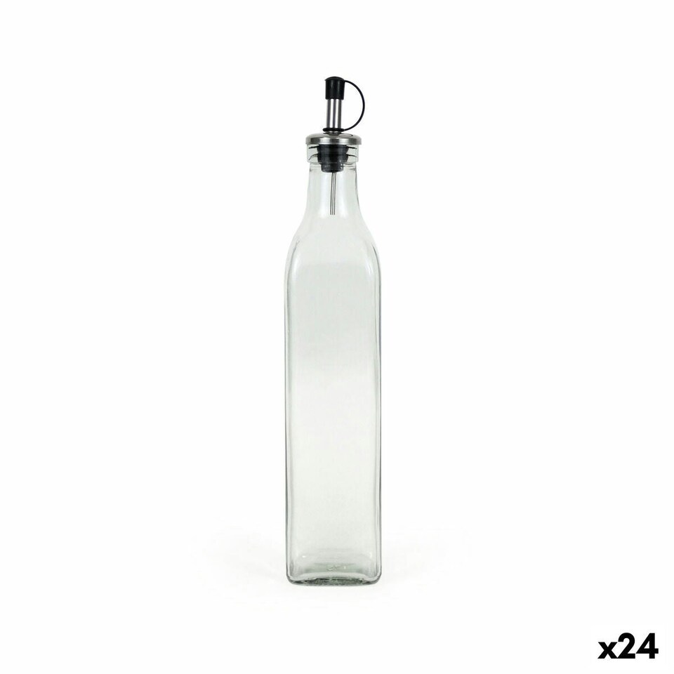 image 1 of Cruet Anna Transparent Silver Glass 0,5 L (24 Units)