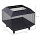 image 7 of Outsunny Metal Firepit Brazier Garden Square Stove Log Wood Burner | Black | Black