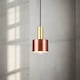 image 2 of CGC SELVIA Gold Copper-Dome Metal Pendant Light with Adjustable Black Cord | Gold | Gold | Height: 19 cm, Diameter: 12 cm