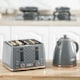 image 2 of HOMCOM 1.7L Kettle and Toaster Set with Defrost Reheat and Crumb Tray Grey