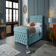 Veneta Plush Duck Egg King Bed Frame - Duck Egg