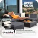 image 4 of Garden Furniture Set Trieste- polyrattan and aluminium, thick cushions, 2 cover sets | Black | black/brown | 64 x 72 x 64 cm | 1