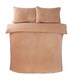 image 3 of Luxury Waffle Teddy Polyester Fleece Duvet Cover Set with Pillowcase | Brown | Latte | Single