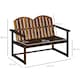 image 5 of Outsunny Outdoor Wooden Garden Bench, Patio Loveseat Chair with Slatted Backrest and Smooth Armrests for Two People, for Yard, Lawn, Porch, Carbonised Finish