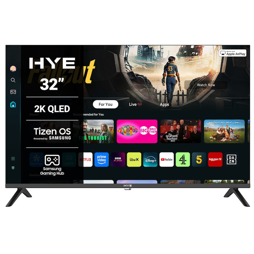 image 1 of HYE 32" Inch 2K QLED Tizen OS WiFi Frameless Smart TV - 32QLEDS1008