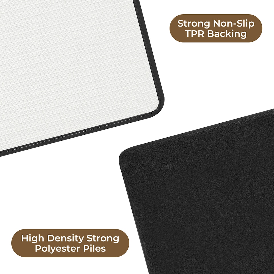 image 1 of Marlow 60x90CM Non Slip Washable Indoor Kitchen Runner Rug Floor Mat | Black | Black