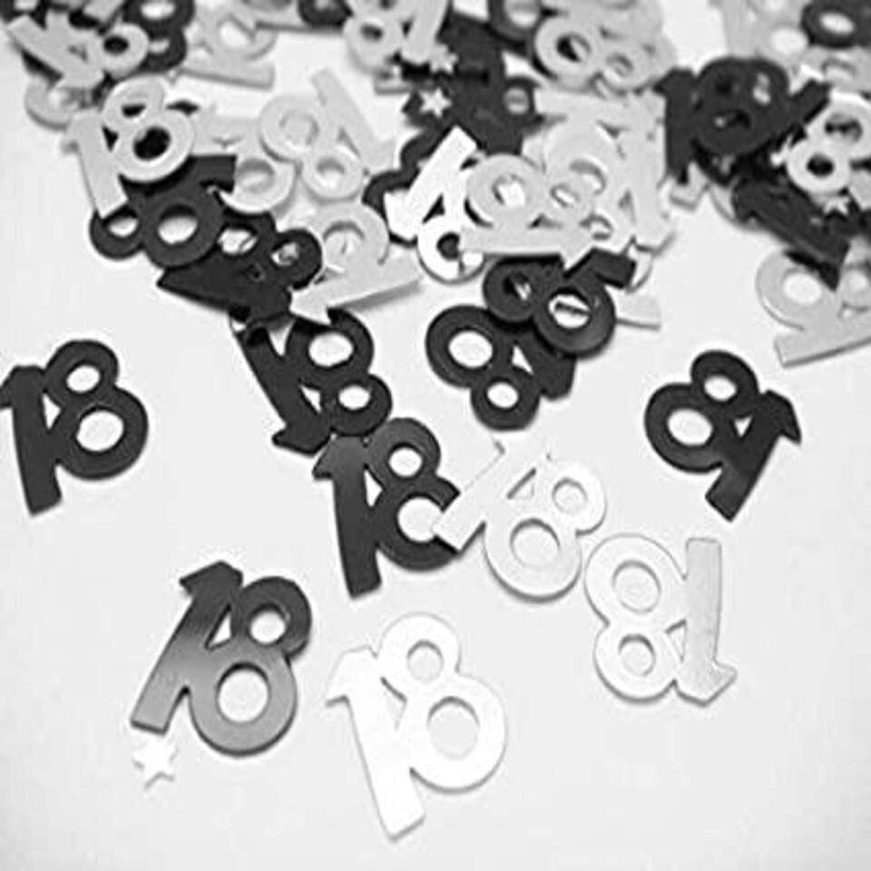 image 1 of 18th Confetti Black & Silver 14g, 2 Packs