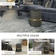 image 5 of HOMCOM Round Pouffe Storage Footstool with Cushioned Top Hidden Space Grey