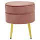 image 2 of Interiors by Premier Pink Velvet Round Footstool, Ottoman Small Footstool with Soft Upholstery, Velvet Pouffe for Home