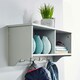 image 6 of Coat Hook Wall Mounted Unit 2 Open Shelves 4 Robe Hooks Bathroom Hallway Grey