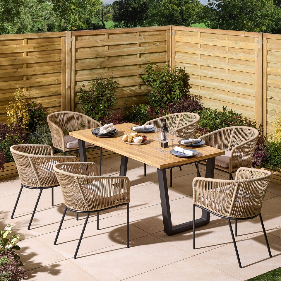 image 1 of Rowlinson Oslo 6 Seat Dining Set - 160cm Table Multi