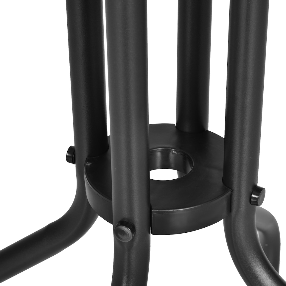 image 1 of Outsunny 60 cm Round Garden Side Table, Glass Top Garden Bistro Table, Black