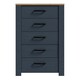 image 2 of Bohol 5 Drawer Narrow Chest in Riviera Oak/Navy