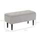 image 3 of HOMCOM 57L Storage Ottoman, End of Bed Bench with Wooden Legs, Fabric Footstool for Living Room, Bedroom, 95 x 38 x 45cm, Grey | Grey