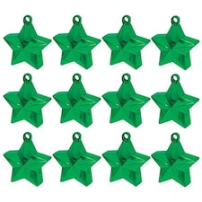 Green Star Balloon Weights - Pack of 12