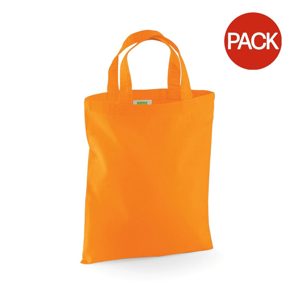 Westford Mill Mini Bag For Life - 4 Litres (Pack of 2) - Orange - One Size Orange