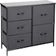 image 1 of Chest of 5 drawers bedroom Black storage unit wooden metal frame tv stand dresser