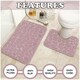 image 3 of VELVETIO 2Pc Pebble Bath Mat Set Memory Foam Bathroom Toilet Rugs Pink | Blush Pink