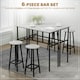 image 3 of HOMCOM 6-Piece Industrial Bar Table Set, 2 Kitchen Tables with 4 Stools, Grey