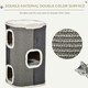 image 5 of PawHut Cat Barrel Scratching Post Tree, Plush Fleece Indoor Cat Tower, Grey