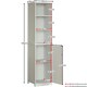image 3 of Bath Vida Priano 1 Door 2 Shelf Tall Bathroom Cabient, White