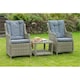 image 2 of 2 Seater Garden Furniture Set - 3 Piece - Deluxe Rattan Comfort Companion Set Side Table & 2 Comfort Chairs including Cushions