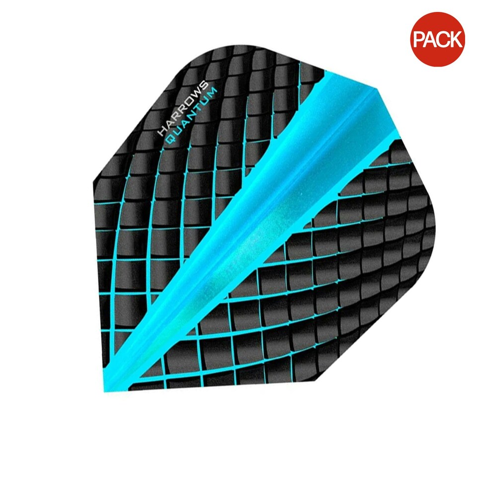 image 1 of Harrows 100 Micron Quantum Dart Flights Set (Pack of 3) - Charcoal Grey/Royal Blue - One Size