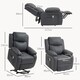image 3 of HOMCOM Riser and Recliner Chair with Massage, Power Lift Recliner Chair for Elderly with Remote Control, Extended Footrest, Dual Side Pockets, Overstuffed Electric Reclining Armchair, Dark Grey | Grey