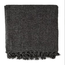 Camilla Collection Chenille Throw in Charcoal (50" x 60") | Grey | Grey