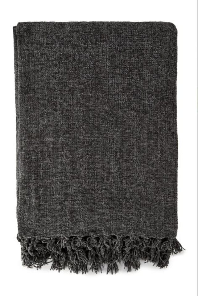 image 1 of Camilla Collection Chenille Throw in Charcoal (50" x 60") | Grey | Grey