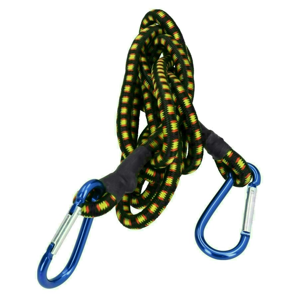 image 1 of 72" Bungee Strap with Aluminium Carabiners Hook Tie Down Fastener Holder 1pc