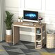 image 2 of HOMCOM Duo Work Desk & 3-Tier Side Shelves Wide Table Sturdy Frame