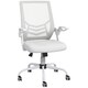image 1 of Vinsetto Office Chair with Flip-up Armrest, Mid Back Desk Chair with Mesh Back, Lumbar Support, Adjustable Height, Swivel Wheels for Home, White